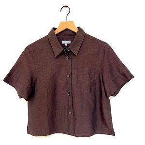 MARGARET HOWELL Boxy Cropped Linen Shirt S